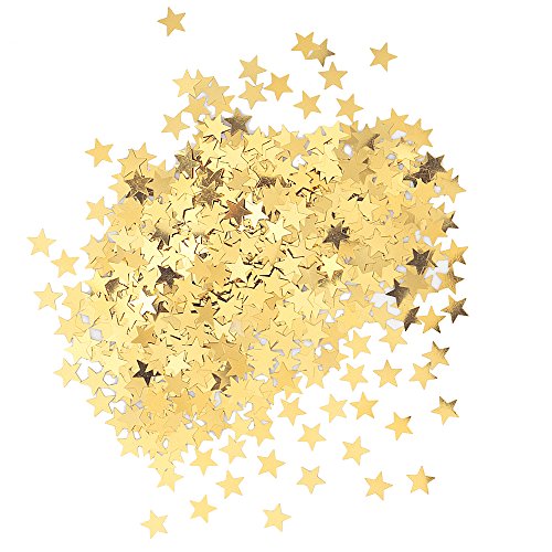 Unique Party- Confetti con forma de estrella, Color oro (90350)