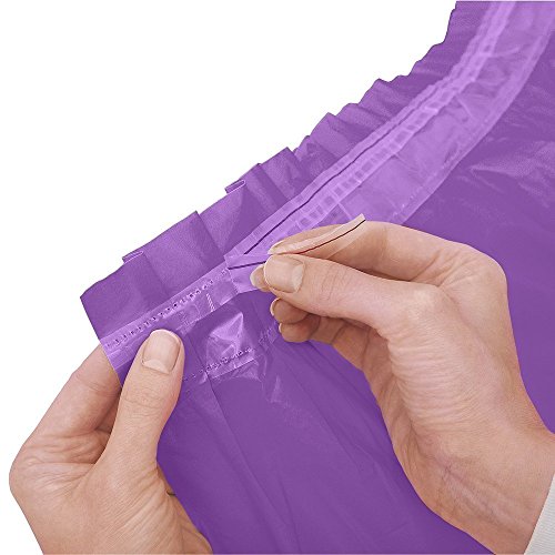 Unique Party- Falda de mesa de plástico, Color morado, 420 cm (50066)