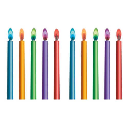Unique Party Paquete de 10 Velas de cumpleaños y portavelas con Llama Colorida (34099) , Modelos/colores Surtidos, 1 Unidad