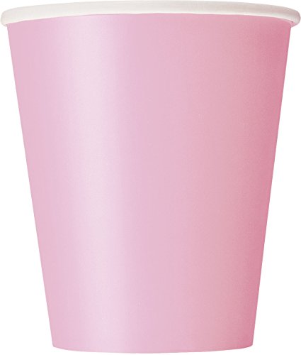 Unique Party- Vasos de papel, 270 ml, Color rosa claro (lovely pink), 8 unidad (30882)