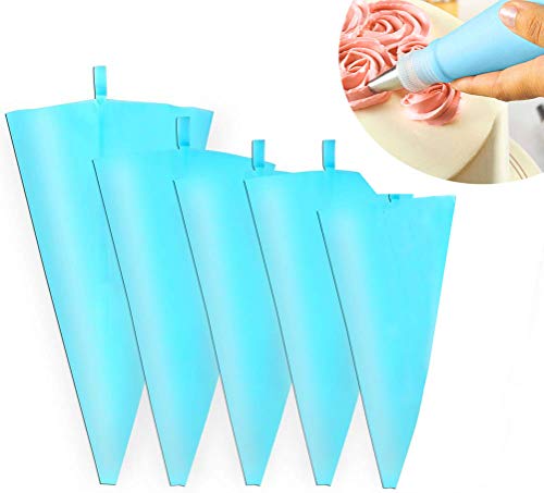 Unique Store Bolsas de tubería de silicona reutilizables,manga pasteleras de silicona 35 cm (5),Icing Piping Cream Pastelería Bolsa DIY Herramientas de decoración de pasteles