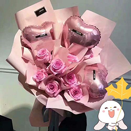 Unique'store 25 Globos en Forma de Corazón Globos de Papel de Aluminio para la Decoración del Partido Propuesta de Matrimonio Boda Aniversario Cumpleaños Decoración de Helio | Regalo (Rosa)