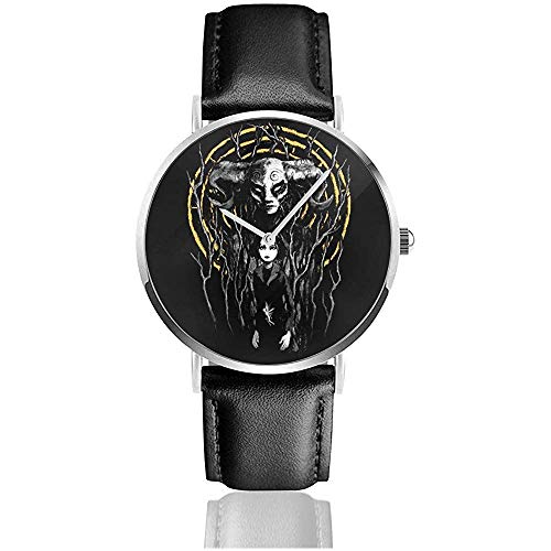 Unisex Business Casual Princess Reborn Sartenes Labyrinth Relojes Reloj de Cuero de Cuarzo