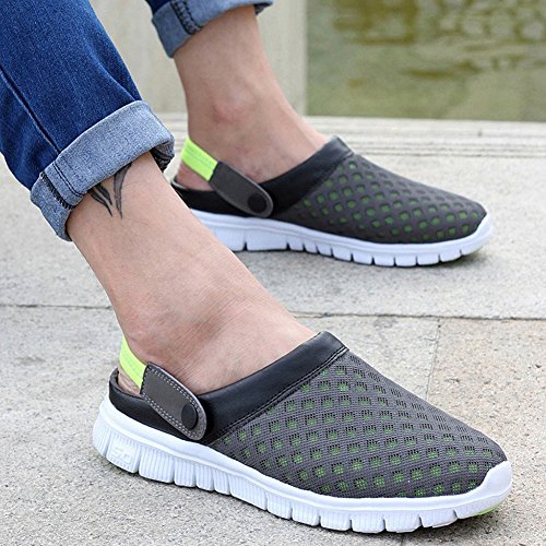 Unisex Hombres Mujeres Zuecos Zapatillas de Playa Respirable Malla Ahueca hacia Fuera Las Sandalias Zapatos Vernano