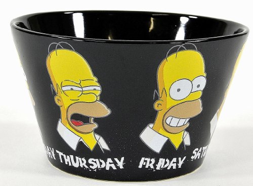 United Labels 0199416 Los Simpson - Cuenco con diseño de Homer y días de la Semana en inglés, Color Negro