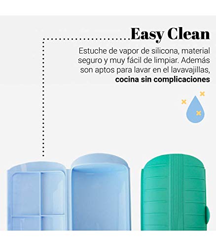 UNIVERSALBLUE Estuche de Vapor Silicona | Vaporera Verde | Capacidad 400ml 1-2 Personas