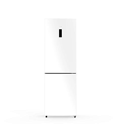 UNIVERSALBLUE | Frigorífico Combi 185 cm Cristal Blanco | Eficiencia energética A++ | Sistema No Frost | con congelador | Sistema silencioso | Capacidad Total 320L