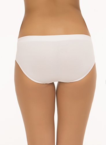 UnsichtBra Ropa de Mujer | Bragas Mujer | Pack de 3 Braguitas básicas (3 x Blanco, M-L)