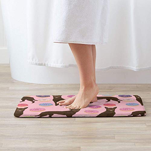 Uosliks - Alfombra absorbente para baño, diseño de rosquilla, diseño de perro lindo perro