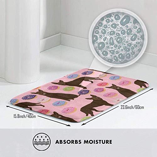 Uosliks - Alfombra absorbente para baño, diseño de rosquilla, diseño de perro lindo perro