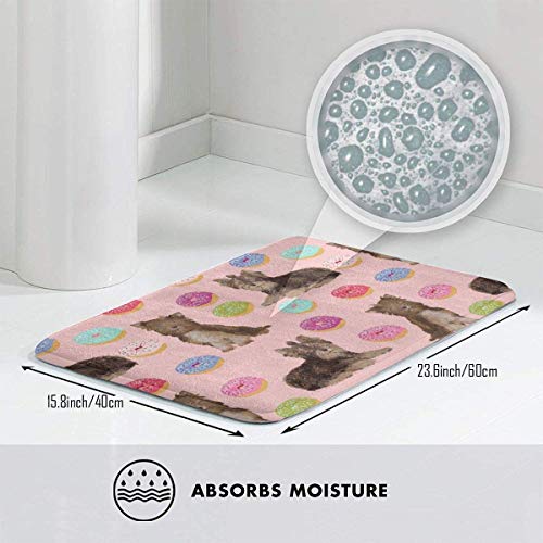 Uosliks - Felpudo absorbente para decoración de baño o baño, diseño de rosquilla, para vacaciones, Navidad, decoración de interiores y cuartos de baño, 39,9 x 59,7 cm