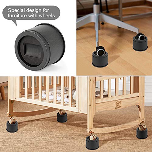 Uping Elevador de Muebles Alza de Mueble Elevadores para Camas Mesas o Mobiliario, Aumente Altura en 8 cm o 15,5 cm (Negro)