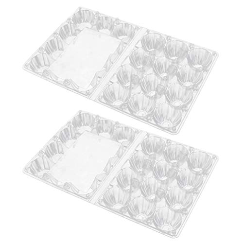 UPKOCH 10 Piezas de Cartón de Huevo de Plástico Bandejas de Huevos Transparentes Caja de Embalaje de Huevos Caja Dispensadora de Huevos con 12 Rejillas para Refrigerador Picnic de Viaje