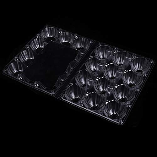 UPKOCH 10 Piezas de Cartón de Huevo de Plástico Bandejas de Huevos Transparentes Caja de Embalaje de Huevos Caja Dispensadora de Huevos con 12 Rejillas para Refrigerador Picnic de Viaje