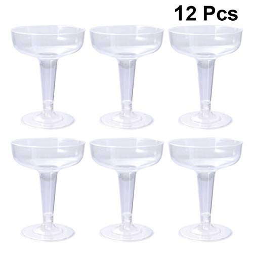 UPKOCH 12 Piezas de Vidrio de Vino Desechable Tazas de Degustación de Plástico Copas de Cóctel Copas de Champán Vasos para Banquetes de Boda Suministros para Fiestas