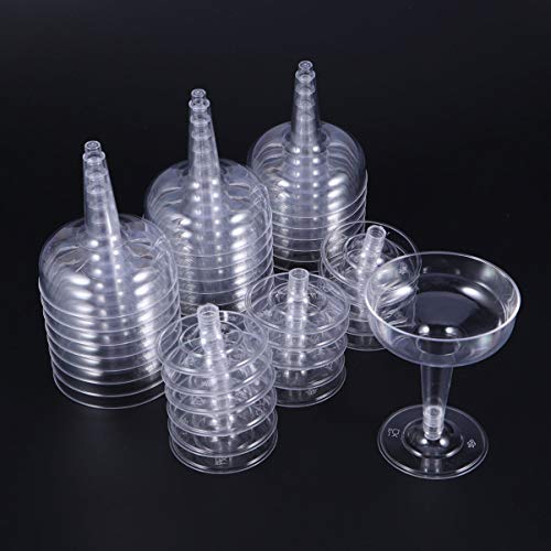 UPKOCH 12 Piezas de Vidrio de Vino Desechable Tazas de Degustación de Plástico Copas de Cóctel Copas de Champán Vasos para Banquetes de Boda Suministros para Fiestas