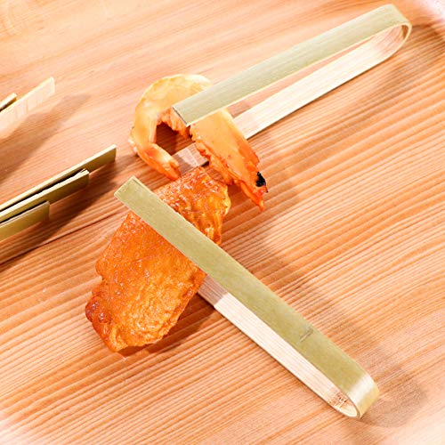 UPKOCH 16 Piezas Pinzas de Bambú Mini Pinzas de Cocina de Madera Pinzas para Servir Alimentos BBQ Azúcar Ensaladas Hielo Azúcar Barbacoa Buffet