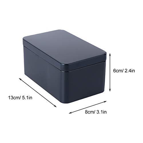 UPKOCH Latas de Bisagra Rectangular con Tapa Caja de Lata Hojalata Caja de Regalo para Joyería Tabaco Caramelo Té (Negro)