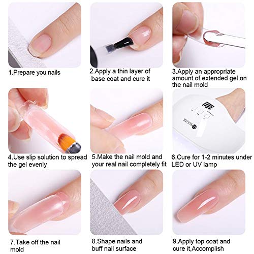 UR SUGAR 15ml Poly Nail Gel Kit Gel Constructor Uñas Gel Kit Completo Acrigel para Uñas Poligel -Brush+Picker, Dual Form, Slip Solution 6 Cajas Uñas Kit