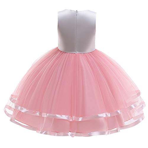 URAQT Disfraz de Princesa, Traje del Vestido Traje de Princesa de la Nieve Vestido Infantil Disfraz de Princesa de Niñas para Frozen Themed Fiesta Cumpleaños Navidad Halloween Ros 110CM