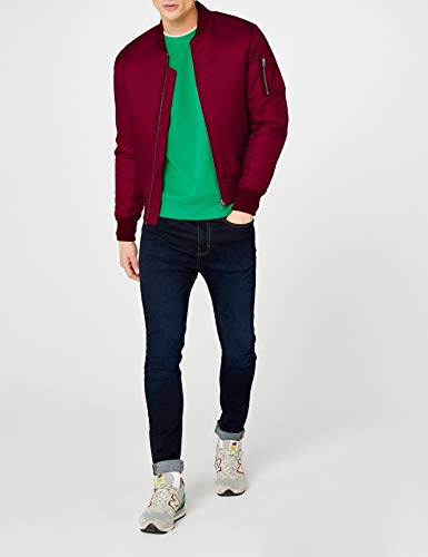 Urban Classics Basic Bomber Jacket, Rojo (Burgundy 606), 4XL para Hombre