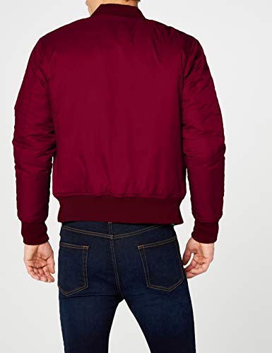 Urban Classics Basic Bomber Jacket, Rojo (Burgundy 606), 4XL para Hombre