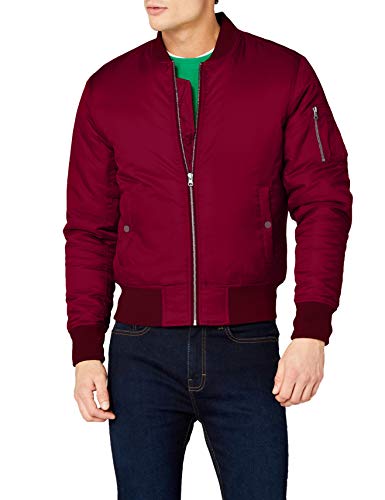 Urban Classics Basic Bomber Jacket, Rojo (Burgundy 606), 4XL para Hombre