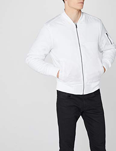 Urban Classics Basic Bomber Jacket, White, M para Hombre