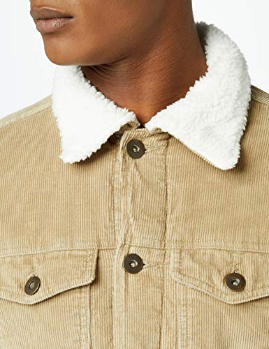 Urban Classics Sherpa Corduroy Jacket Chaqueta de jean, Multicolor (Sand/Offwhite 1139), M para Hombre