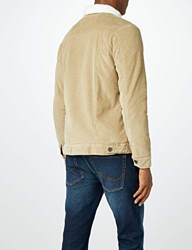 Urban Classics Sherpa Corduroy Jacket Chaqueta de jean, Multicolor (Sand/Offwhite 1139), M para Hombre