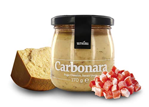 Ursini Salsa carbonara sin Huevo, Salsa Gourmet para Pasta - 170 gr (Paquete de 2 Piezas)