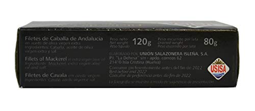 Usisa - Conserva de Pescado | Filetes de Caballa en Aceite de Oliva Virgen Extra - 5 Latas x 120 g