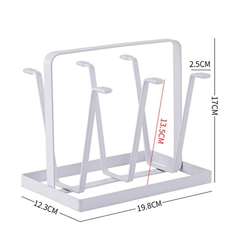 Usmoscat - Escurridor para Copa, Metal Cup Rack,6 Ganchos Soportes para Copas, Soporte para Botellas/Botellero/Secador (Blanco)