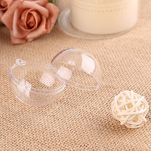 Uten 20 x Bolas de Navidad Forma Redonda Plástico Transparente para Decorar el arbol de Navidad no Incluye Cuerda (8CM)