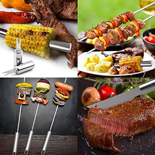 Utensilios Barbacoa, 16 pcs Herramientas de Barbacoa de Acero Inoxidable Kit de Herramientas de Parrilla de Barbacoa Profesional Barbacoa Parrilla Herramienta