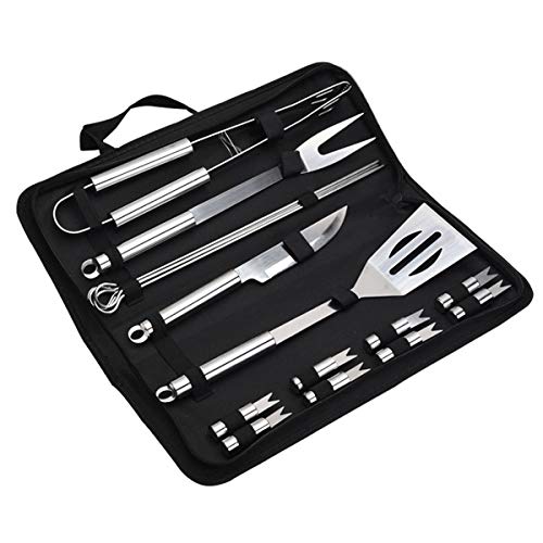 Utensilios Barbacoa, 16 pcs Herramientas de Barbacoa de Acero Inoxidable Kit de Herramientas de Parrilla de Barbacoa Profesional Barbacoa Parrilla Herramienta