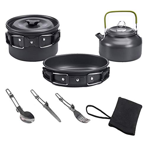 Utensilios de cocina al aire libre de la tetera de camping al aire libre utensilios de cocina de aluminio portable Pot camping Alquiler de conducción de Pot de utensilios de cocina con capacidad for 2