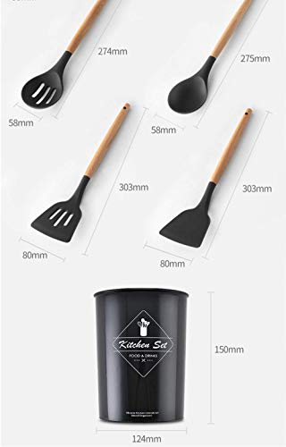 Utensilios de cocina, utensilios de cocina 12PCS silicona utensilios de cocina conjunto, resistente al calor de la cocina antiadherente utensilios de cocina for hornear Herramientas con caja de almace