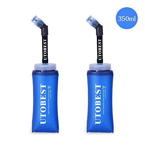 UTOBEST Soft Flask TPU Botella Hidratacion Running Trail Botella de Agua Flexible 350ml, 2 piezas