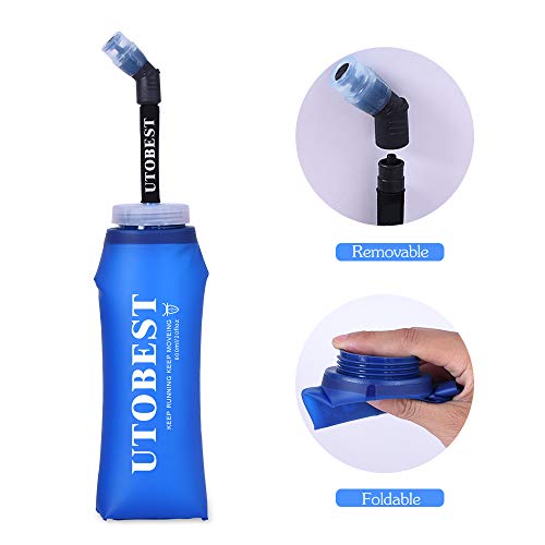 UTOBEST Soft Flask TPU Botella Hidratacion Running Trail Botella de Agua Flexible 350ml, 2 piezas