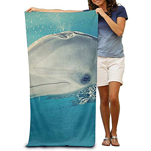 utong Toallas de Playa 100% algodón 80x130cm Toalla de Secado rápido para Nadadores Dolphin Beach Blanket