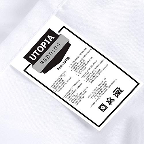 Utopia Bedding Juego Sábanas de Cama - Microfibra Cepillada - Sábanas y 2 Fundas de Almohada - (Cama 135, Blanco)