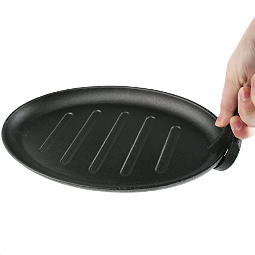 Utopía de hierro fundido y juntas, mh70090000, se asan plato 10,75 "(27 cm) con base de madera (caja de 1)