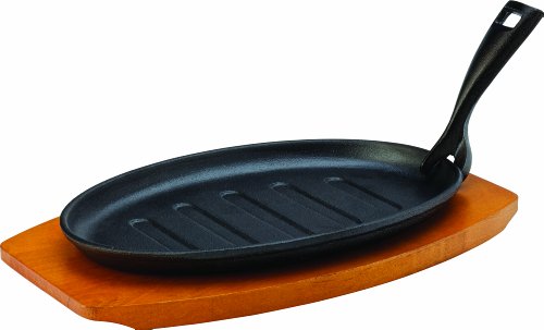 Utopía de hierro fundido y juntas, mh70090000, se asan plato 10,75 "(27 cm) con base de madera (caja de 1)