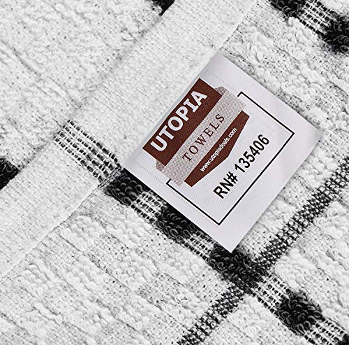 Utopia Towels - 12 Toallas de Cocina, paños de Cocina (38 x 64 cm, Blanco y Negro)