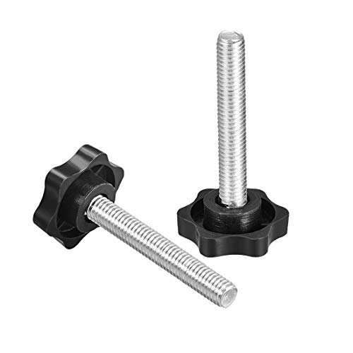 Uxcell - Perilla de tornillo de sujeción, 38 mm de diámetro con forma de hexágono de estrella M8 × 60 mm rosca macho, 2 unidades