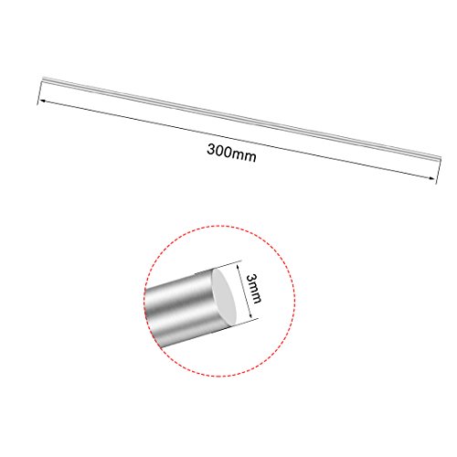 uxcell - Varilla redonda de acero inoxidable (300 mm x 3 mm, 1 unidad)