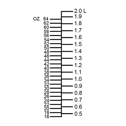 uxcell - Vaso medidor, 2000 ml, 2 escalas de medición, incluida la escala ML, escala de onza, vaso graduado de acero inoxidable 304 con mango para líquidos de cocina de laboratorio