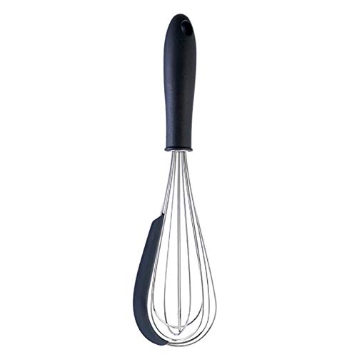 UYIDE Batidor De Utensilios De Cocina, Efficient Batidora De Cocina, Acero INOX, Silicona, Batidor De Leche De Acero Inoxidable para Café, Café con Leche, Latte Y Cappuccino,Negro