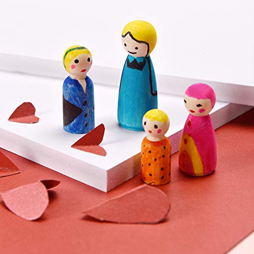 VABNEER Muñecas de Madera Muñeca sin Terminar Decorativa 30 Piezas Muñeca de Madera Peg Dolls para DIY Manualidad Decoración Artes y de Pintura